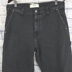 Hollister Mens Baggy Carpenter Jeans Washed Black Utility Denim‎ Pants Sz 36X28